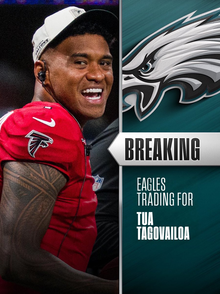 TheNFLDrop's tweet photo. TRADE: Falcons trading QB Tua Tagovailoa to the Eagles in exchange for a 2027 4th-round pick. https://t.co/dHGmSd1b1E