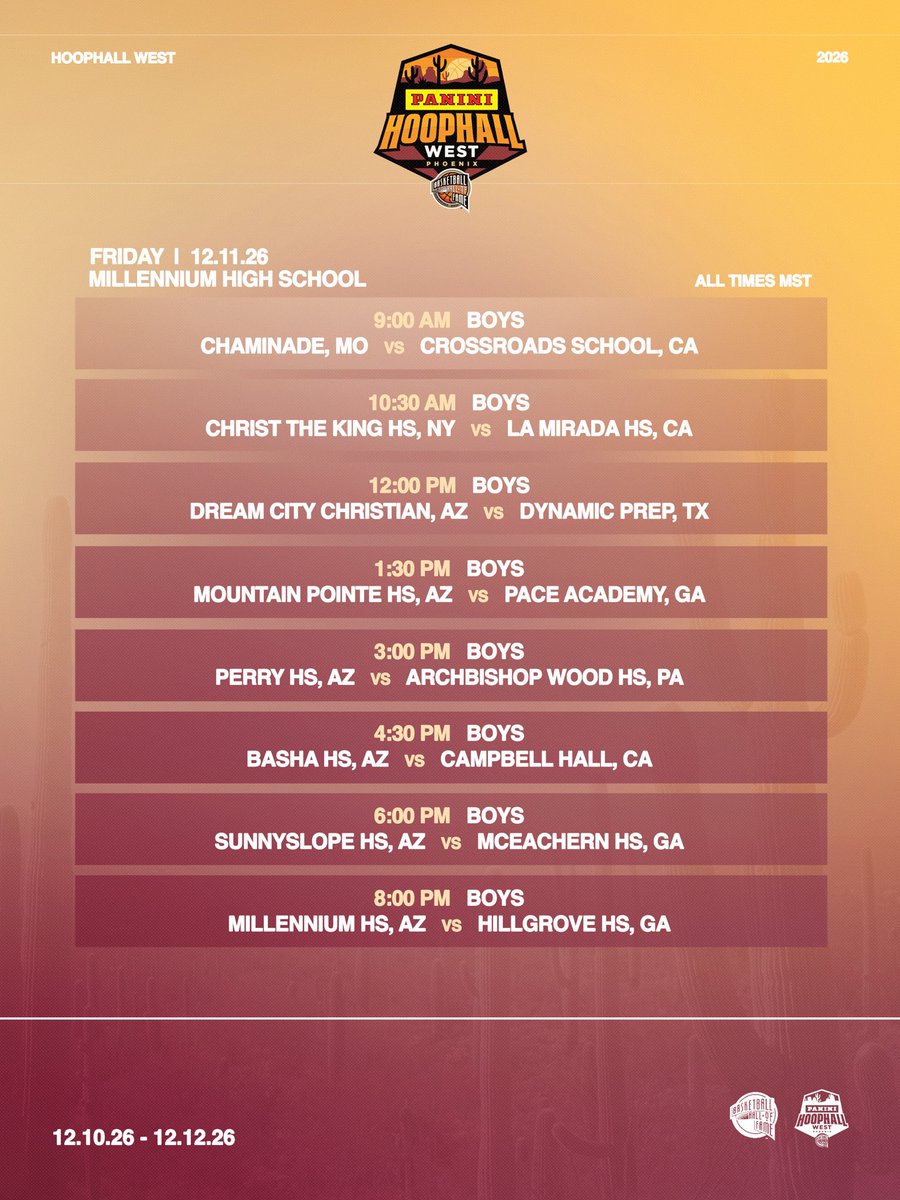 HoophallClassic's tweet photo. Naismith Basketball Hall of Fame to host expanded 14th annual @PaniniAmerica Hoophall West in Goodyear, Arizona. #HoophallWest https://t.co/euYGFZVzD0