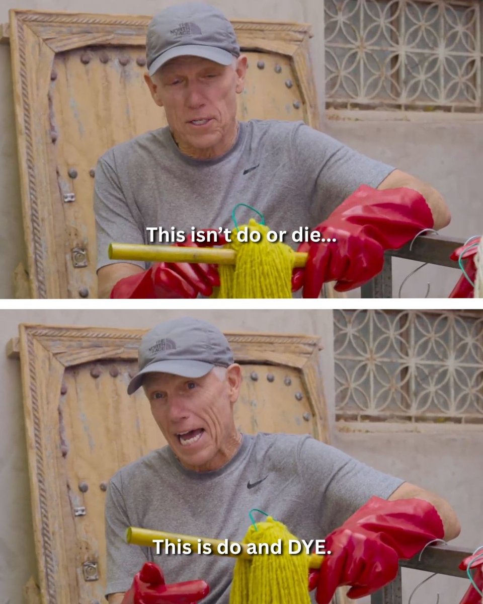 AmazingRaceCBS's tweet photo. Do and DYE! ๐งถ๐จ We have more fun challenges like this one coming your way TOMORROW at 9:30pm ๐คฉ Tune in to #TheAmazingRace on @CBS! #liners https://t.co/UUK2QBvB9J