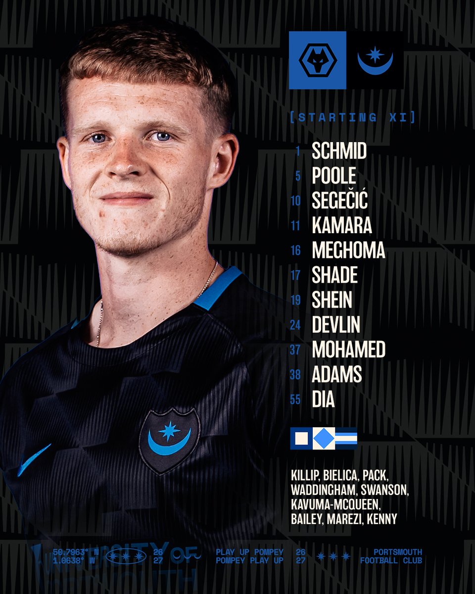 Pompey's tweet photo. 4️⃣ changes for #Pompey at Molineux. 📋 https://t.co/NVXLBLPRPo