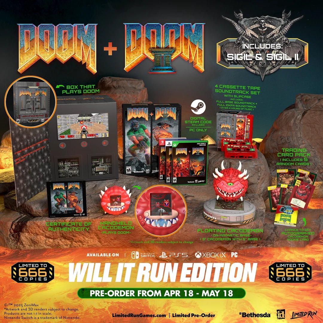 Mostcus's tweet photo. Спустя год переносов и кризисов, все 666 копий DOOM + DOOM II Will it Run Edition наконец-то отправились к покупателям.

Брал через посредника, так что придёт с приличной задержкой, но дело сдвинулось!

Дум круто https://t.co/vTn90sNJ7N