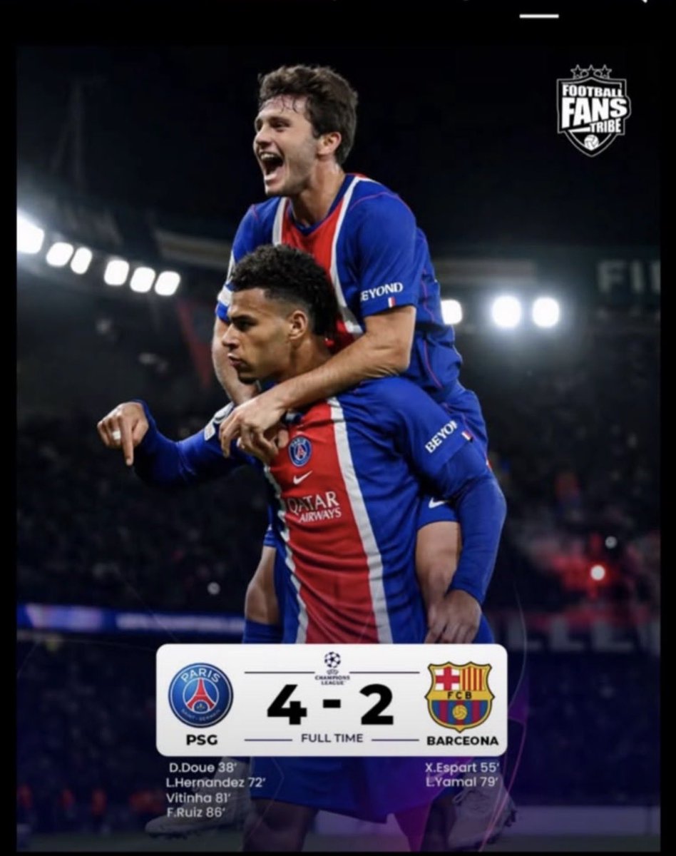 thisonesef's tweet photo. @Afc_Nels20 Yes….its “4-2” because Barca is 2 small 4 PSG https://t.co/47pYADDbKW