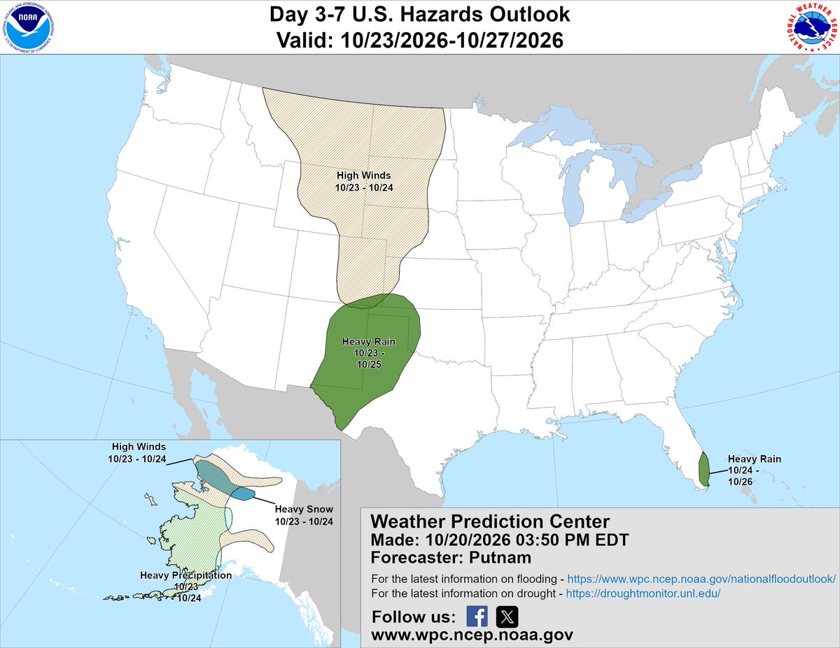 NWSWPC's tweet photo. An updated Day 3-7 Hazards Outlook has been issued. https://t.co/VBxTZCp4sE https://t.co/ROx7BhVrmc