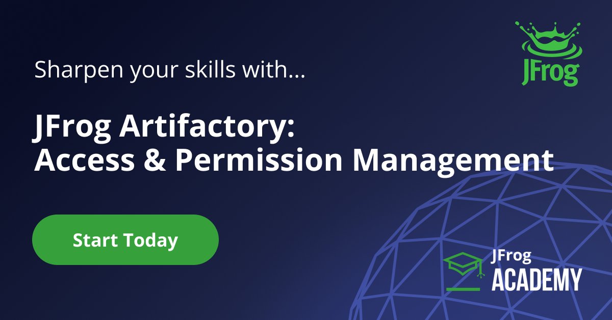 jfrog's tweet photo. Broad permissions and messy access controls put your delivery pipeline at risk. Centralized, structured control gives you precise access without slowing developers down.

Learn about platform security and access control with our JFrog Security & Permission Management course:

⚡️Security Basics (Beginner)
Establish a strong defensive foundation by mastering central security settings and core platform access principles.

⚡️ Permission Management (Beginner+)
Eliminate access chaos by creating users, structuring groups, and assigning precise permission targets to enforce least-privilege control.

Stop guessing access levels and start securing your DevOps environment with confidence. Get started today: https://t.co/0MtEMuoFpN