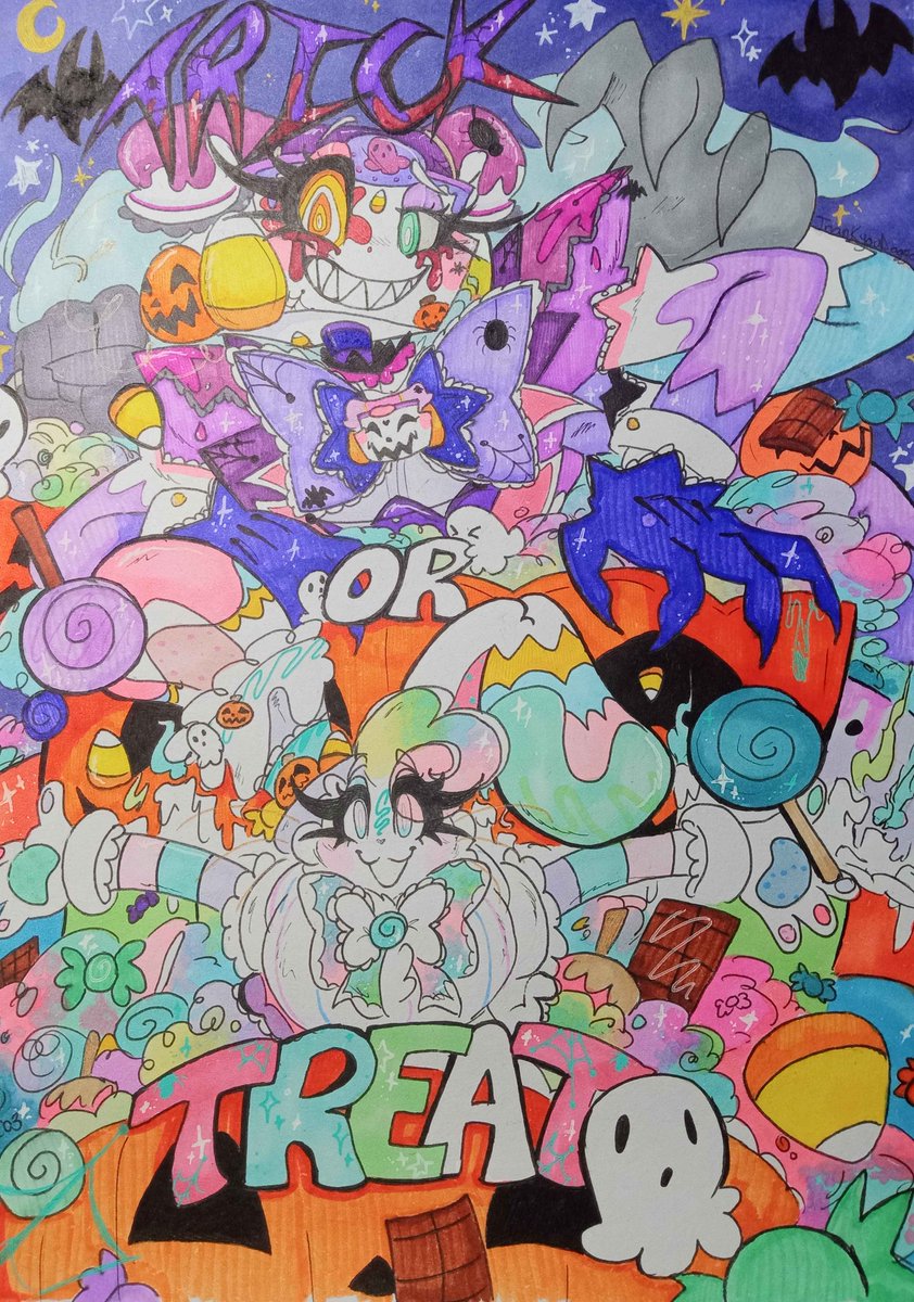ThankyouDoggo's tweet photo. ☎️🐰🍭

Trick or Treat!!

Some epic Halloween art featuring "Spooky Specter" Lindor and "Cutesy Candy" Kinder. My boys' New Spooky-Scary variants for this years Halloween again for this years scares!

#KindersFantasticFreakshow #FindingFrankie #FindingFrankieOC https://t.co/HKX7rRWEcn