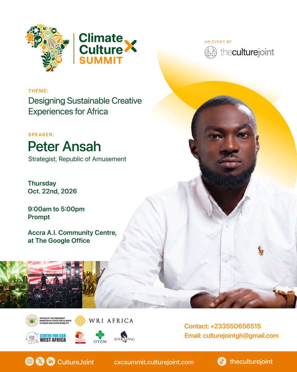PeterQuamhe's tweet photo. The messaging around sustainability often comes off as a compromise, especially in entertainment and culture. 

What if that’s not the only case? 

Can’t wait for the idea exchange and experience sharing at #ClimateXCulture Summit this Thursday with @CultureJoint https://t.co/9tJmiQ5seV