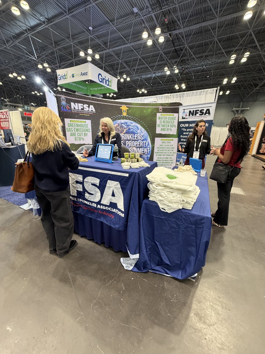 NFSAorg's tweet photo. We’re in #NYC at the @Greenbuild Expo! Stop by booth 1526and see why #firesprinklersaregreen! https://t.co/RgVhL3obaQ