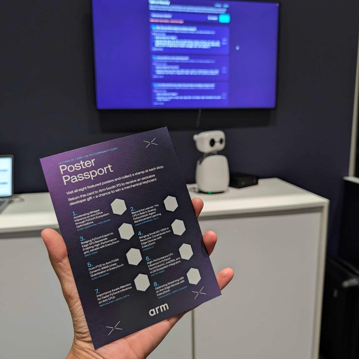 ArmSoftwareDev's tweet photo. Day 1 at @PyTorch Conference! 👀 
 
Live AI demos, technical sessions, poster passport challenge and plenty of developer conversations. 
 
📸 Here's a look at the action in San Jose! 
 
Come explore what we're showcasing on Arm at Booth P3. #PyTorchConf https://t.co/fd0kpavUae