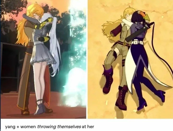 Xia55152832Long's tweet photo. Yang Xiao Long the womanizer that you are 🖤💛🐝🤍💛❄️🔥 https://t.co/KZJvkBCfQh