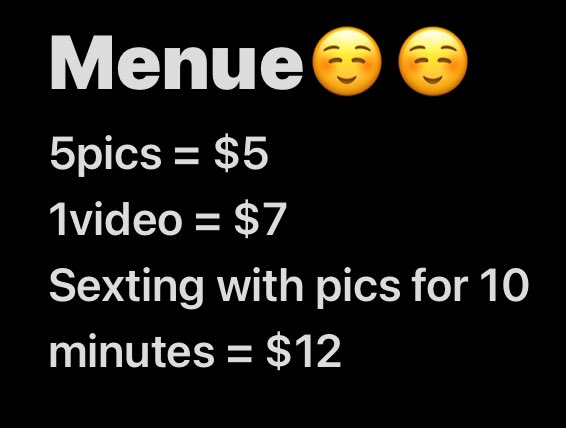 Loveleyrosess's tweet photo. Here’s the menu guys also for $5 u can get the video without the sticker😊😊
#tittytuesday #tits #boobs #nsfw #views #trending #slut #pyt #goon #wlwtwt #bigtits #Latina #nstwtwt #goonette #bigboobs #pytt #wlwtwt #wlw #egirl #cumtributeِs #selling #buyingcontent #selling_content https://t.co/OSyldymKUT