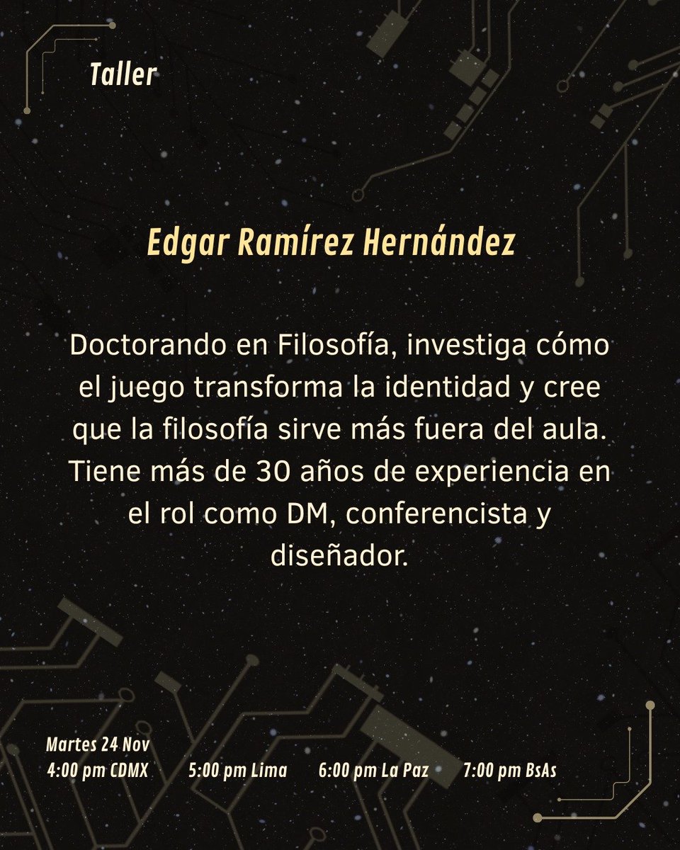 ForoLayout's tweet photo. En el taller del Master Edge, tendremos la oportunidad de usar los juegos de rol para explorar un poco más quienes somos. Sumate para ver una de las formas más interesantes de experimentar el juego de rol.
#gaming #rol #Tabletop https://t.co/08zaYu0K0f