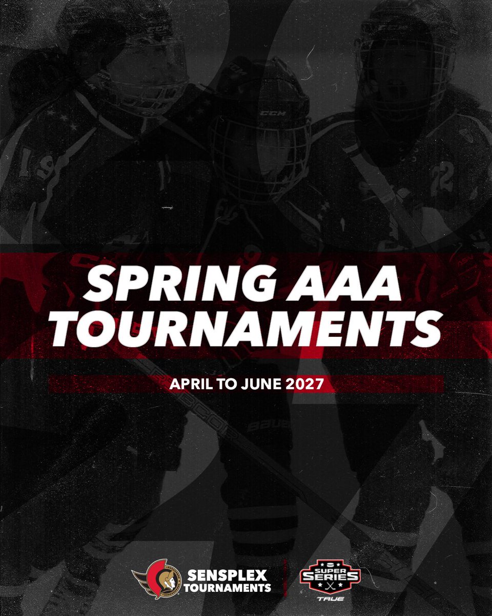 Sensplex's tweet photo. Registration is now open for all 2027 Spring AAA Tournaments‼️

Sensplex Tournaments and Super Series Powered by TRUE are bringing seven premier events to our facilities this spring. Find the right tournament for your team and register today.

🔗 - https://t.co/Na2pqxA3wQ https://t.co/EBKqnM4fjq