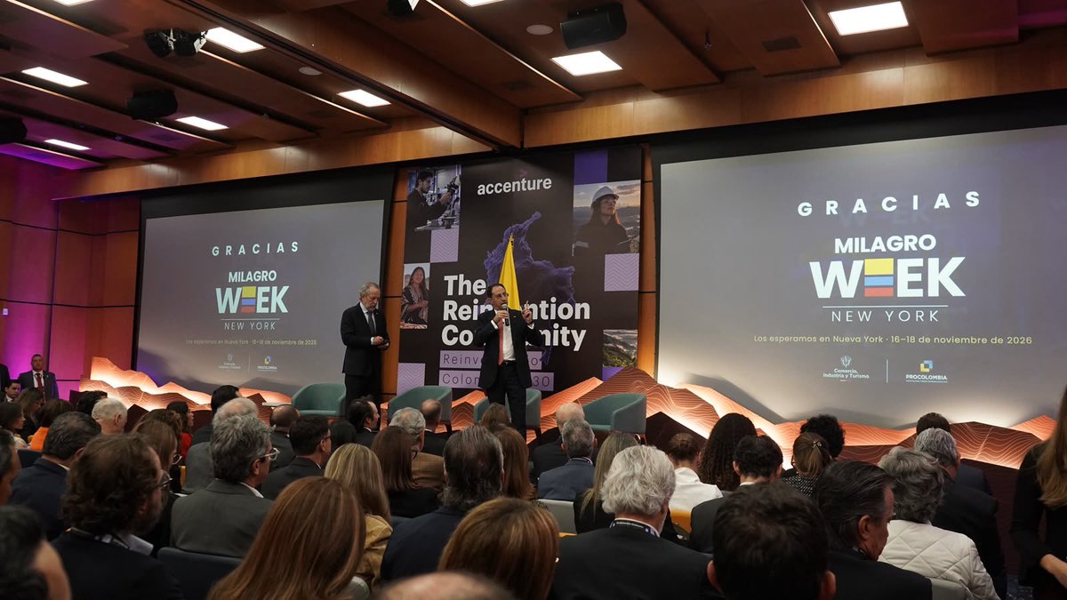 jrestrp's tweet photo. Hoy el Gobierno de @ABDELAESPRIELLA lanzó, ante más de 200 empresarios, la primera #MilagroWeek🇨🇴 que se llevará a cabo en Nueva York del 16 al 18 de noviembre. ¿Qué tendremos? 🧵👇🏻 https://t.co/D8U1XVYyws