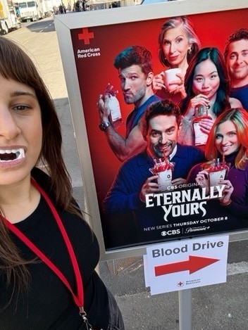 RedCrossLA's tweet photo. 🧛‍♀️ We vaaant to take your blood... for a good cause! Thanks to our partners at Paramount Studios and the team behind Eternally Yours for helping raise awareness about the constant need for blood donors. Every donation can help save lives. ❤️🩸 https://t.co/Y4k9FyMpE8
