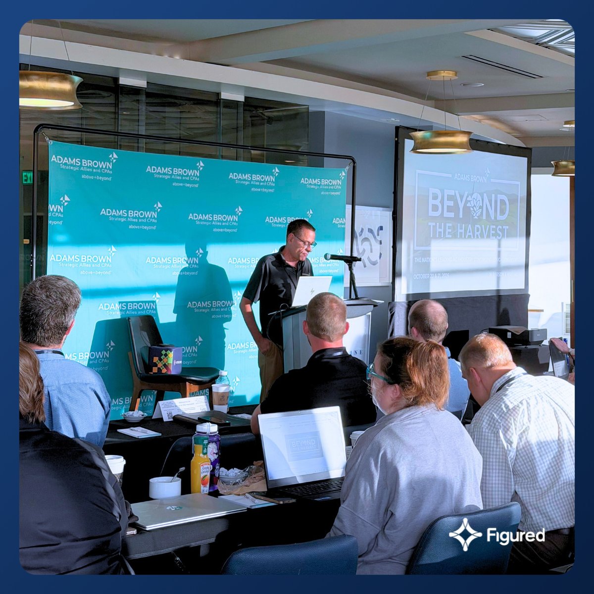 figured's tweet photo. That's it for Day 1 of #BeyondtheHarvest, a day that kept coming back to back to one thing: relationships. As Pinion's Lance Woodbury noted, "Algorithms can answer questions. Only an advisor can earn trust."

Fantastic speakers, and a lot to think about. See everyone tomorrow! https://t.co/FHnNtsbNA7
