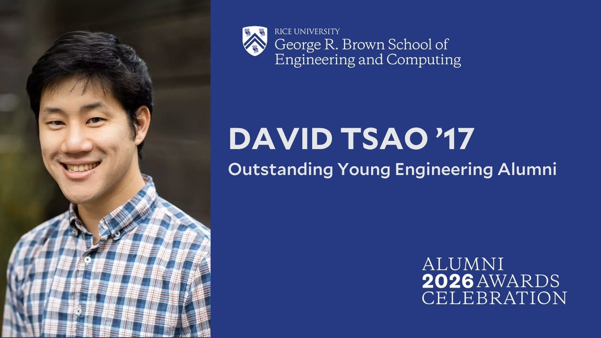RiceEngineering's tweet photo. It is an honor to present David Tsao ’17 with the Outstanding Young Engineering Alumni Award as part of this week's Alumni Awards Celebration. Learn about how his technology has transformed noninvasive prenatal testing and advanced cancer diagnostics: https://t.co/oClvgrABlO https://t.co/thfCdN1iYE