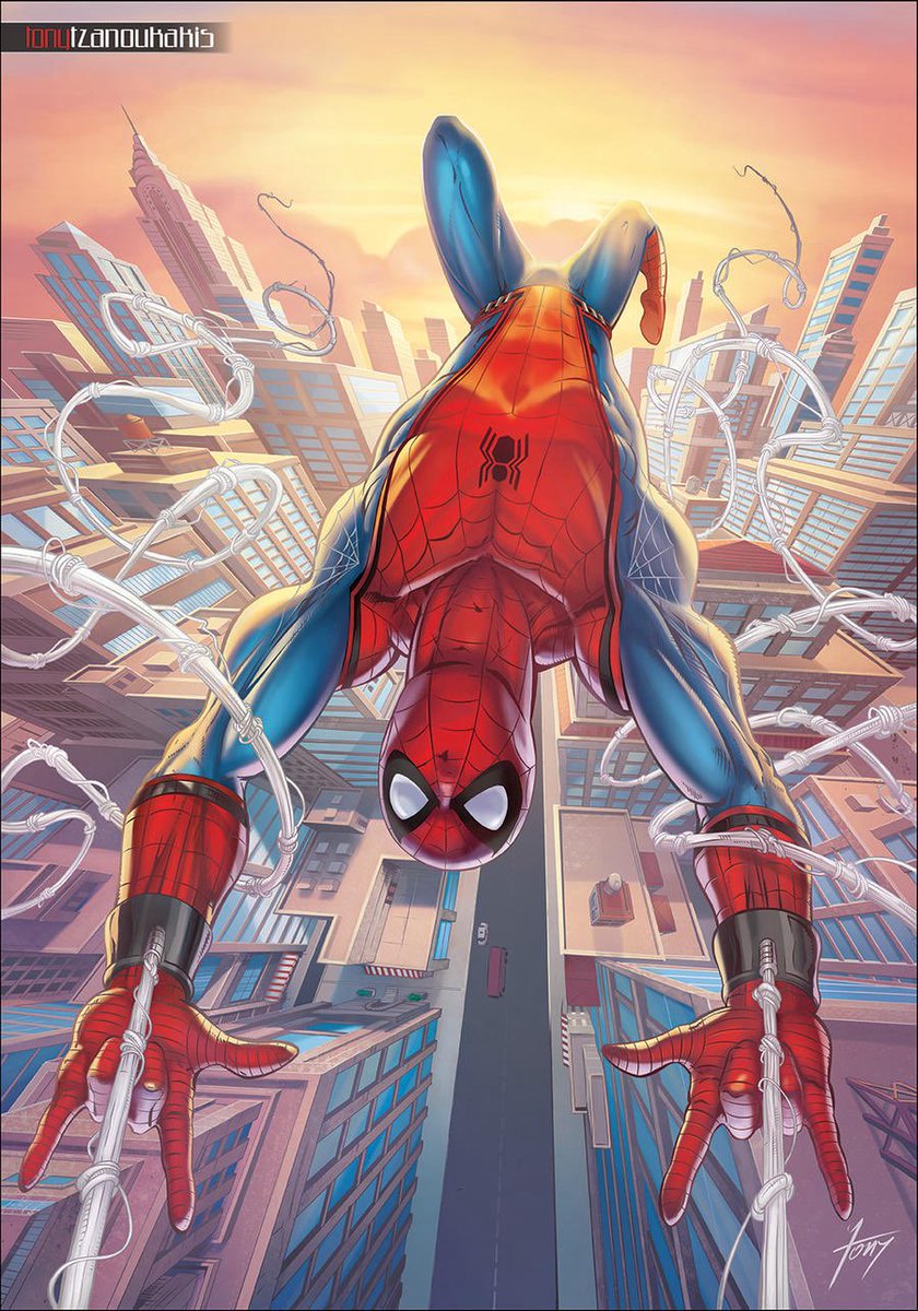 SpidermanNotes's tweet photo. Spider-Man: Homecoming 
Artwork by Tony Tzanoukakis https://t.co/SaOjjUBcCN