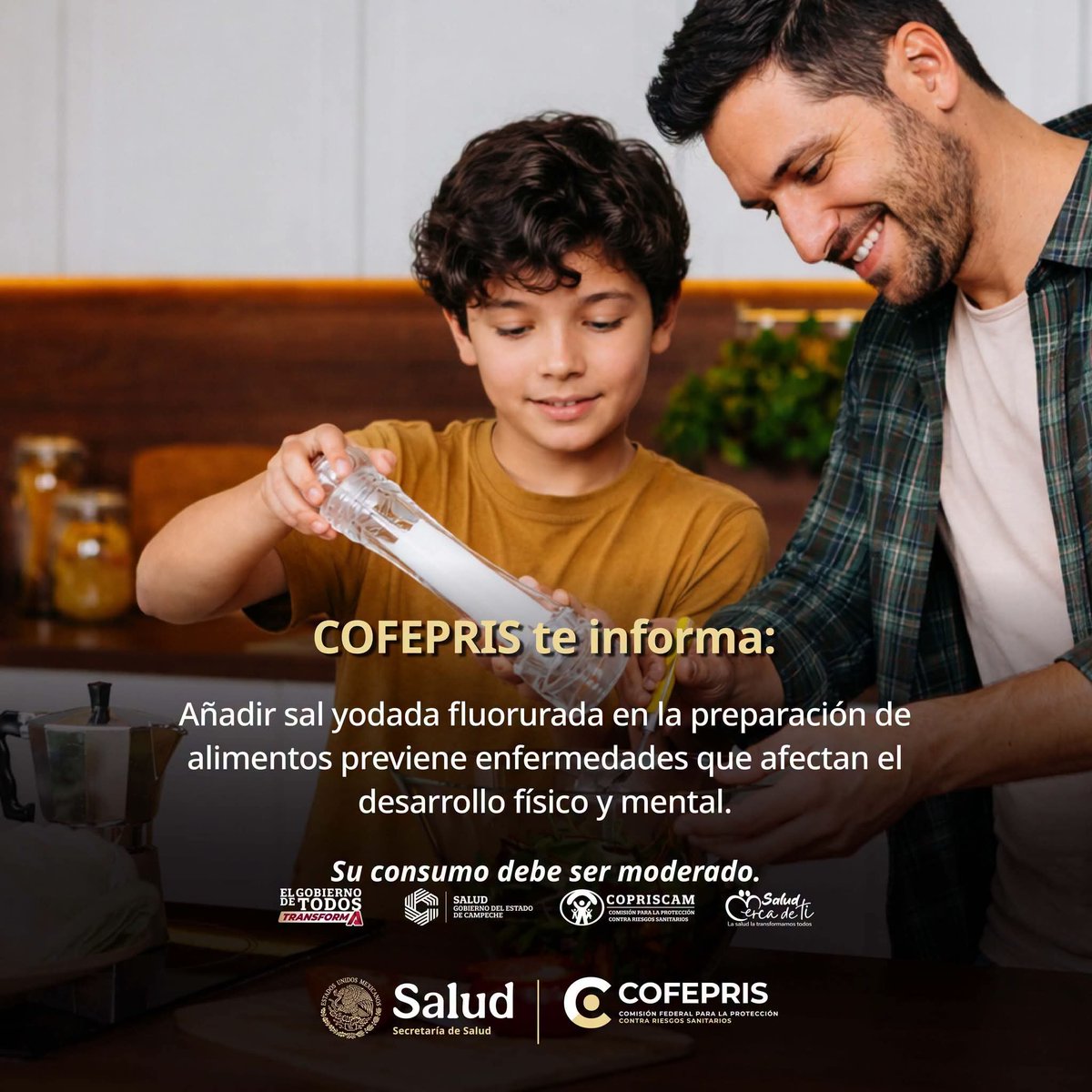 CCopriscam's tweet photo. ¡Pequeños cambios, grandes resultados! 🧂✨ La sal yodada y fluorurada es clave para el crecimiento y desarrollo físico de tus hijos. 🧒📈
🛡️ Infórmate y elige bienestar. 👪
#SalYodada #ConsumoResponsable #COFEPRIS https://t.co/B4mUFvvpeT