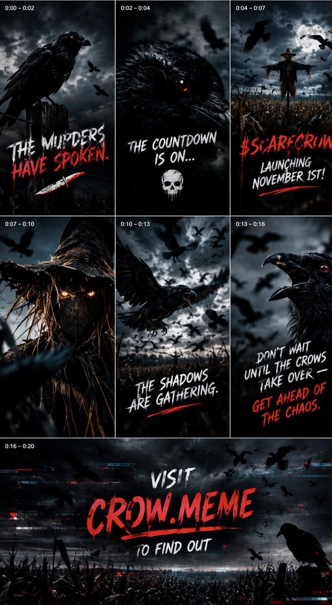 Miss_Dior_04's tweet photo. THE COUNTDOWN IS ON. ☠️
The shadows are gathering. The murder is forming. And the crows are ready to take over. 12 more days.  $SCARECROW LAUNCHES NOVEMBER 1ST! 🔥
The calm before the chaos ends soon. Don't wait until the crows take over. get ahead of the madness. https://t.co/ITHO5yjMf6