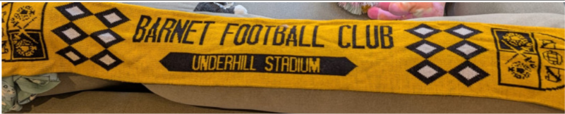 Jimbokav1971's tweet photo. Someone lost a @BarnetFC scarf on the way to the game, (they think either just outside or inside ground). It has great sentimental value. 

If anyone saw it or picked it up can they please contact Dwolman on @OnlyBarnet please. 

#BarnetFC fans please RT this so it gets seen. 🙏 https://t.co/pDyv6lP2BD