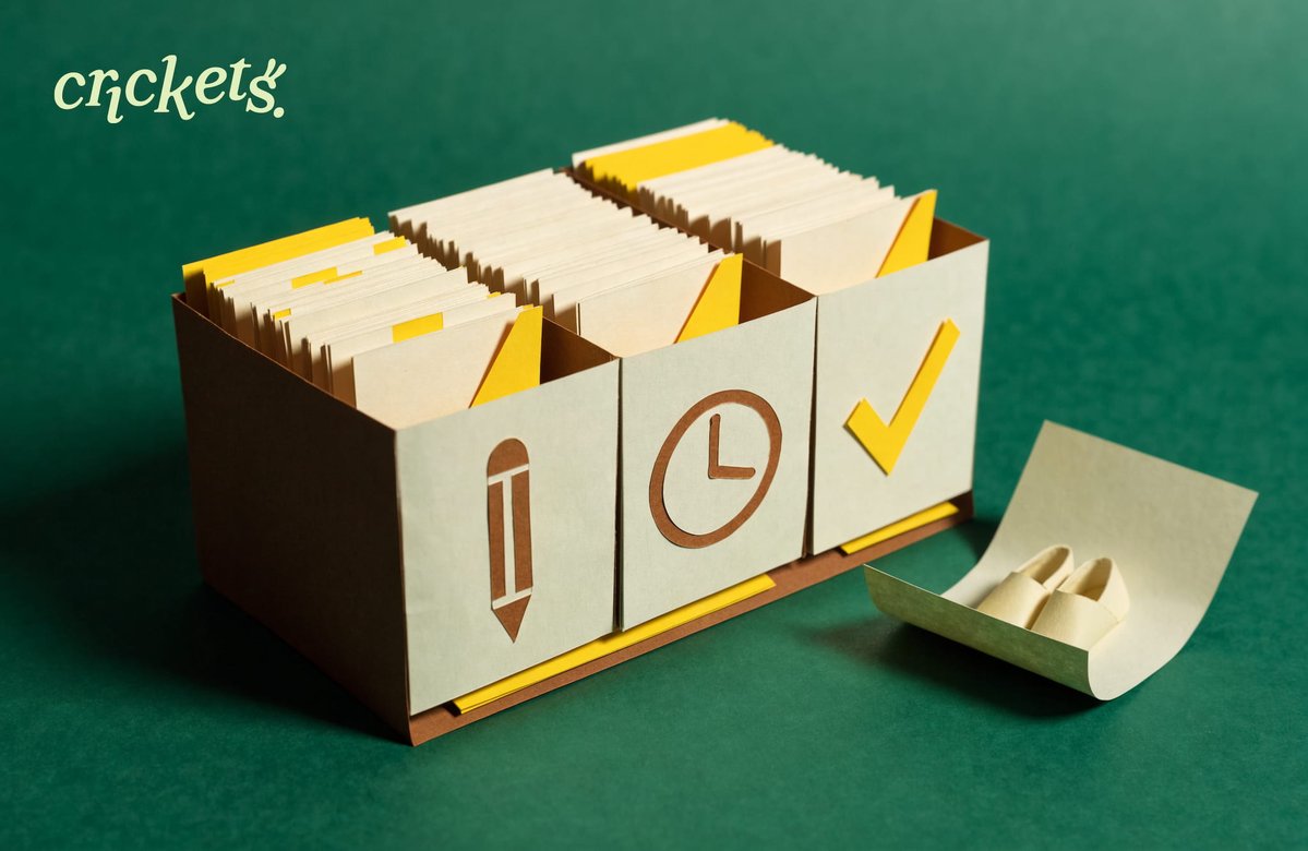 cricketssocial's tweet photo. A draft is an idea with its shoes still off.

Save it now. Schedule it when it's ready. Crickets keeps drafts, delivery status, and published history together, so you can check what happened without interviewing 12 tabs.

https://t.co/BRwV6O4vhx https://t.co/ojDV2NBoVa
