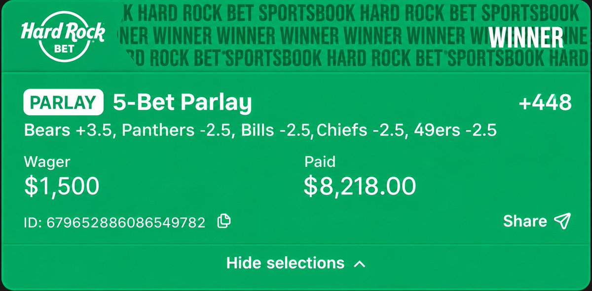 BradMarchetti's tweet photo. 🎯 5-Team NFL Parlay Cashes In 💰 #NFLTwitter #NFLbetting #gambling #Sportspicks #NFLpicks #sportsbetting #bettingexpert https://t.co/8YR6ptdrUe