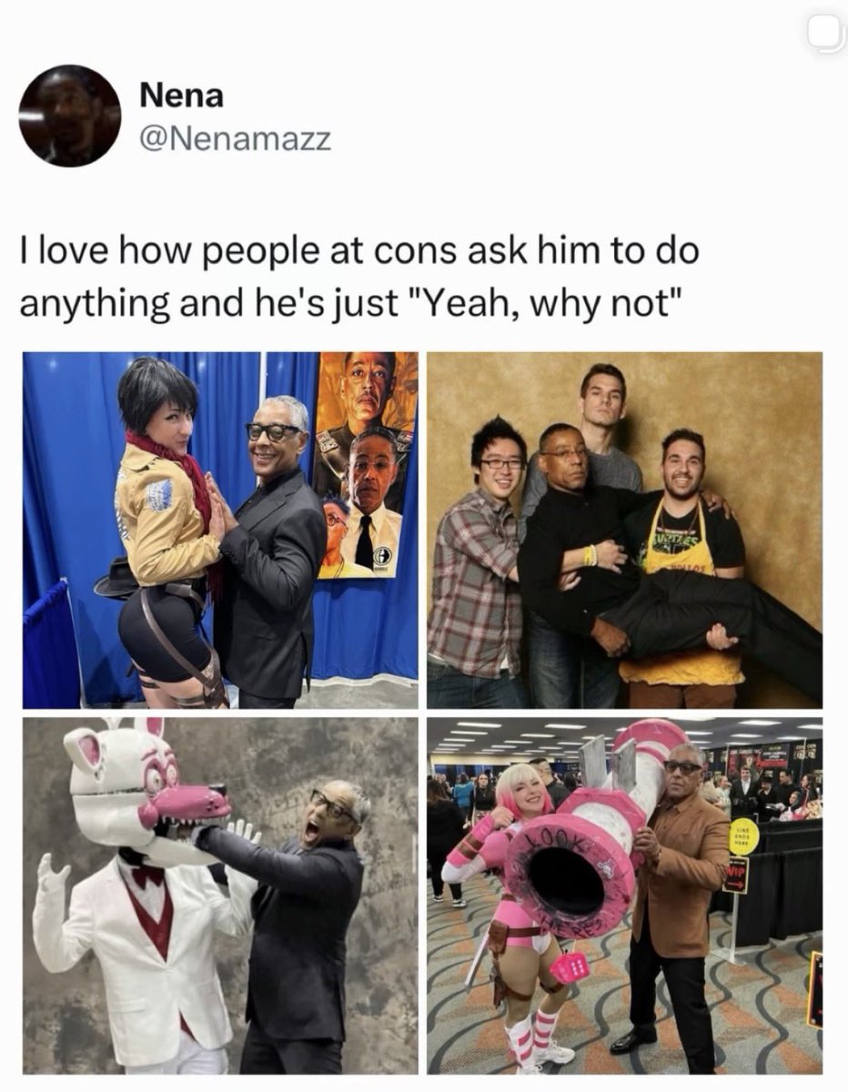 ipeachysweet's tweet photo. When you take a week off socials because your brain wants to check out early- but your phone blows up because you took a silly photo at a con.
Thanks for all the tags and love on my Mikasa cosplay 

Also if you’re at a con, definitely go say hi to Giancarlo Esposito. Very humble https://t.co/mo5iEJScwA
