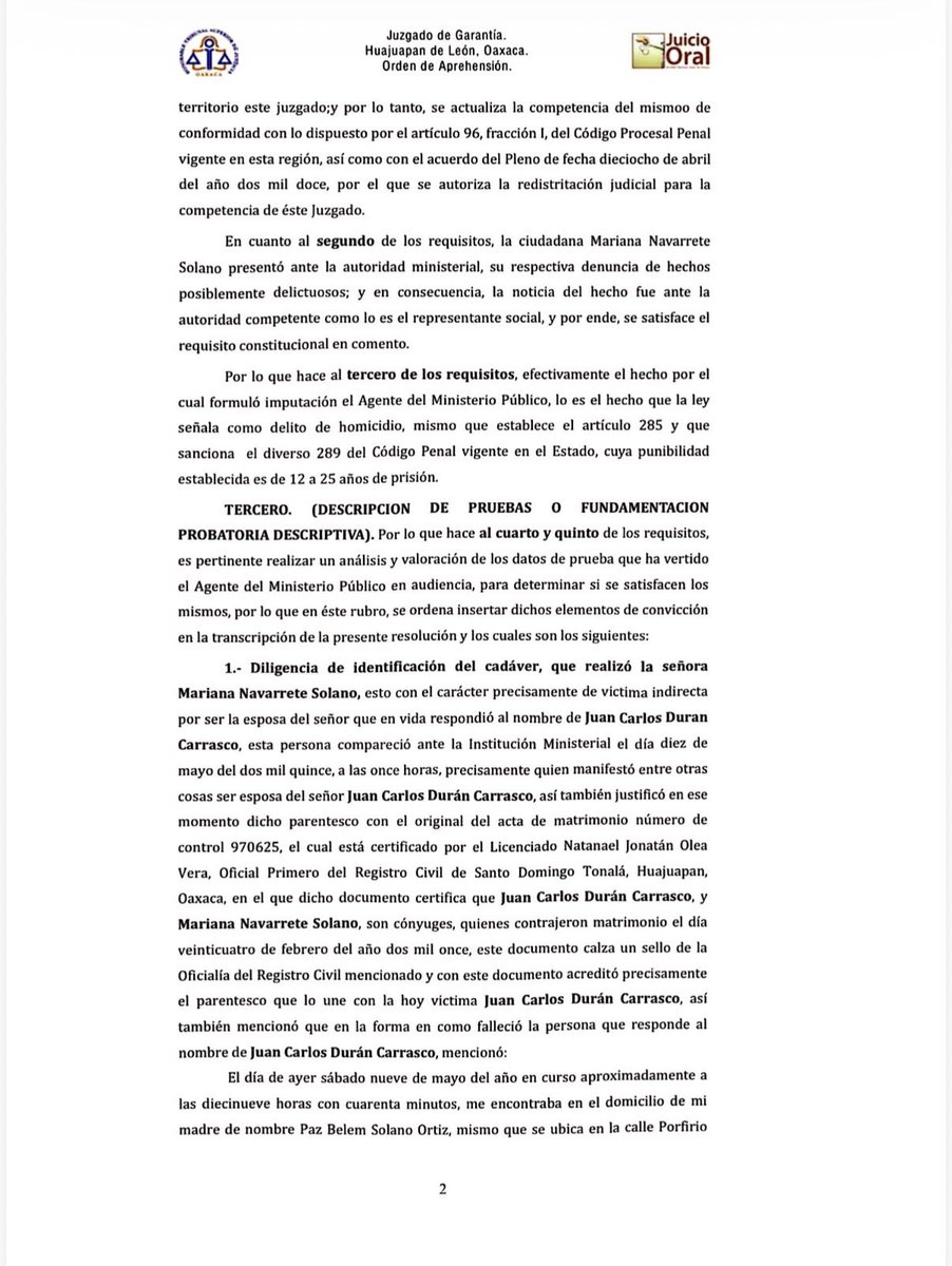 SimonLevyMx's tweet photo. …Hago públicas algunas fojas de la orden de aprehensión del hermano de la saxofonista Mariana Elena Rios @_ElenaRios por Homicidio , donde se requirió más de 80 millones de pesos que querían que los pagara el señor Vera Carrizal.

Sí, el hermano de la saxofonista milagrosamente lo dejaron en libertad por asesinar .