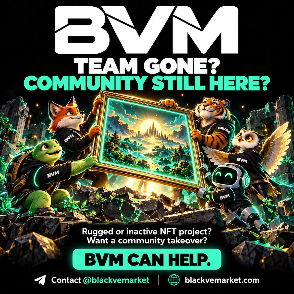 Murtagh300's tweet photo. Old NFT project gone quiet?

Sometimes a collection still has passionate holders even when the original team is no longer active.

A community takeover might be worth exploring.

I'm happy to talk with collectors who want to organize and rebuild something together.

No magic promises. Just ideas, effort and community.