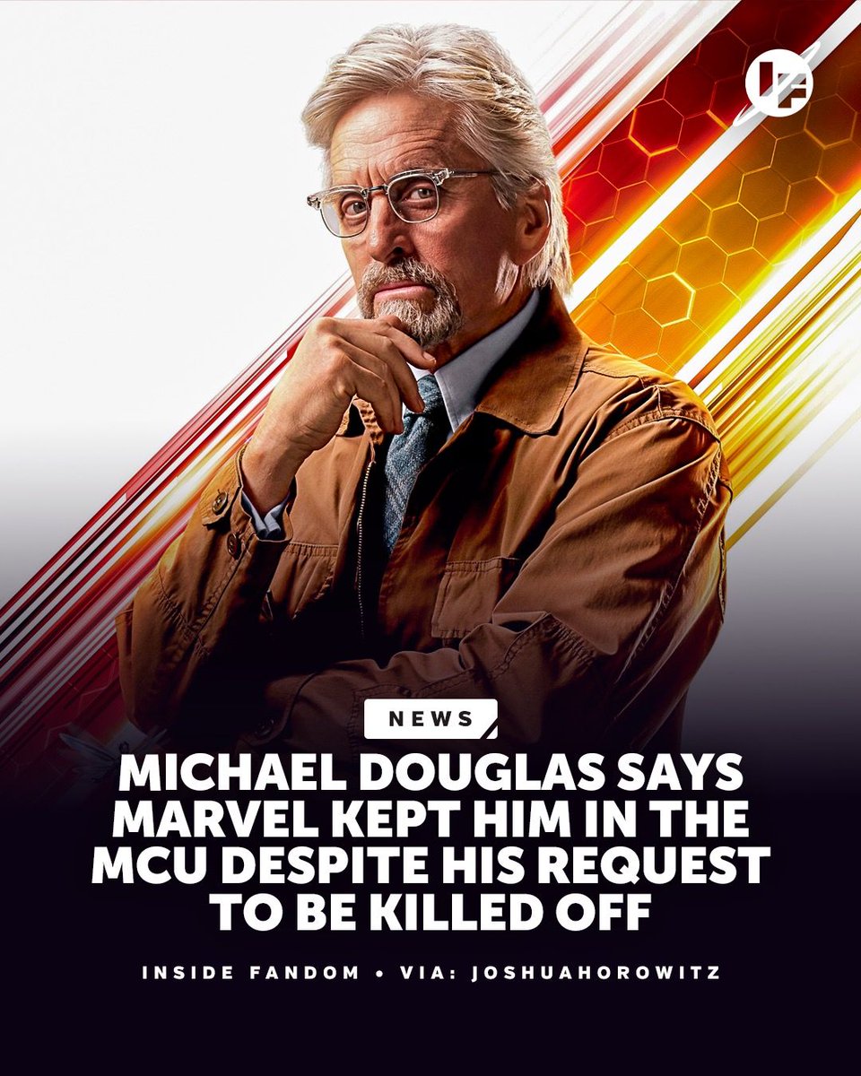 InsideFandom's tweet photo. Michael Douglas says Marvel kept him in the MCU despite his request to be killed off.

“They wouldn’t let me [die].” https://t.co/frzAkgicAU
