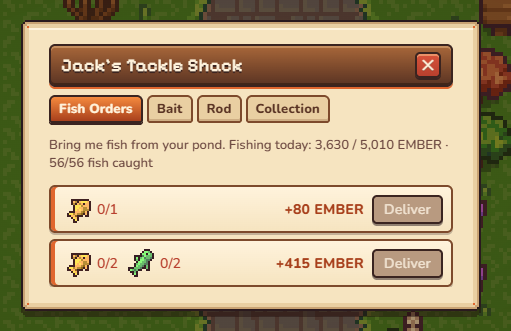 Dinurluv's tweet photo. @Embervale_ bug in game, i have enough Fishs but fish order say i dont have it so i cann't deliver https://t.co/QipCsSX5Fp