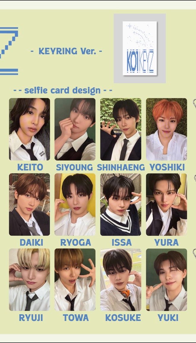 OfzXj's tweet photo. #KO1KEYZ交換  #KO1KEYZ_交換
韓国盤 KEYRING ver. キーリング

譲:セルカ 全メンバー11枚ずつ在庫あり
セット売り可
求: 買取 100円/枚
〜2枚:+送料85円
3枚〜:+送料110円

まだ届いていない韓国盤が多数あるため随時交換･買取募集出します。
郵送or都内手渡し可
お気軽にお声がけください。 https://t.co/HX5hsbHwvV