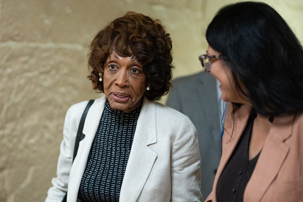 rollcall's tweet photo. Two Democrats who may challenge Rep. Maxine Waters for their party’s top slot on the House Financial Services Committee could shift the panel's focus to AI and climate change. https://t.co/qSKyJBf8KR https://t.co/bFLk7dldzC