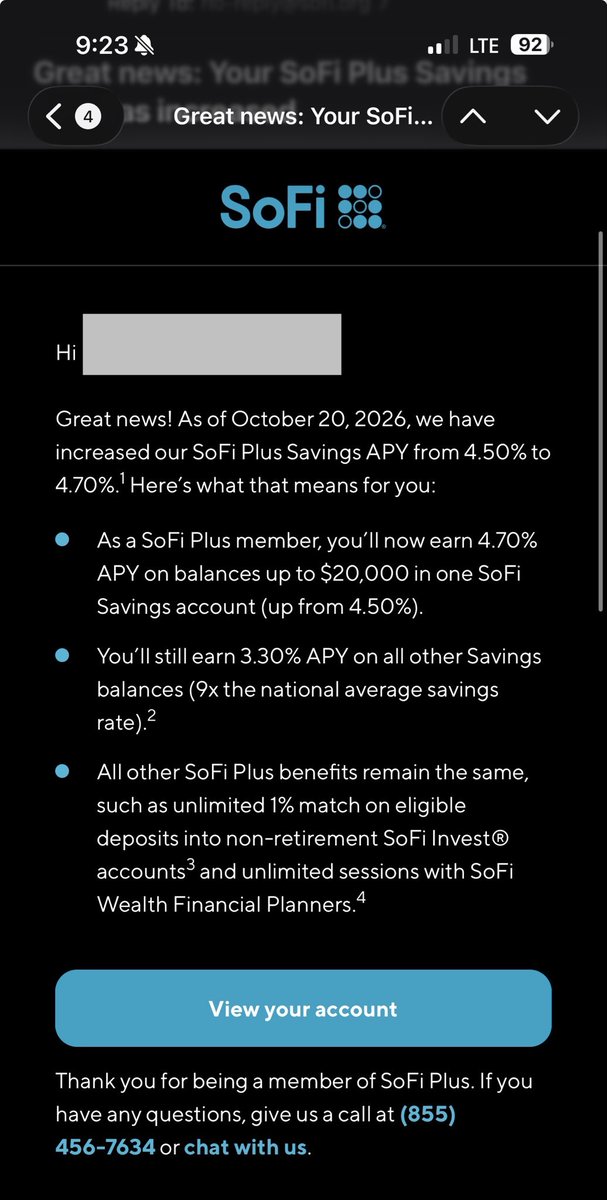 NotWarsh87's tweet photo. @anthonynoto @SoDakZak @SoFi I have been with you guys since October 2020....i have made more from your APY in last 6yrs than I ever made by 10x in my credit union from their apy.

🤙🏻 https://t.co/Iil4kEtlz0