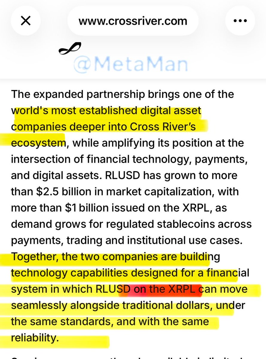MetaMan's tweet photo. Literally being used by a Bank . . . 

Cross River Bank is Using XRP &amp; Ledger . . . 

Same Bank this Platform is using for X Money . . . 
 🤷🏻‍♂️ what you talking about Vale? https://t.co/cG4OhTGe3w