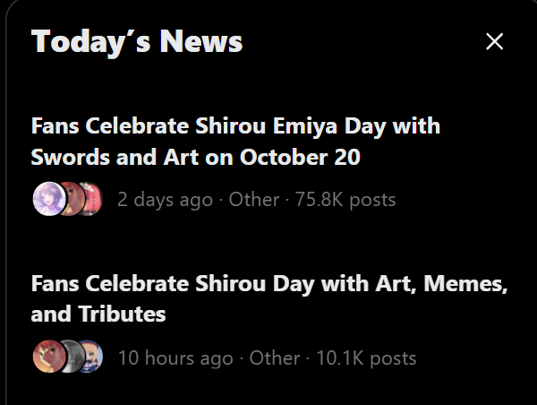 Yoms_a's tweet photo. day so peak we're doubling on the news tab #ShirouDay https://t.co/EFrZYR2MKx