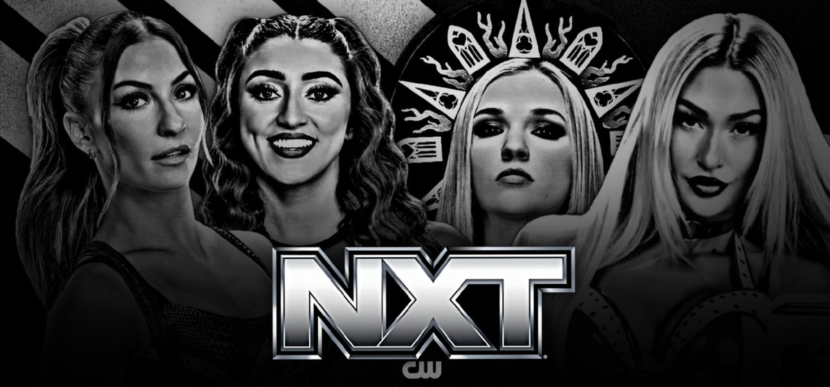 DCWEfed1's tweet photo. @homogenicdotcom @beaut1fulhearts @deadlyglamour2k @M0NE_Z0NE @Jojo2Liv ✨️ —— MAIN EVENT —— 🖤

⚪️: Wren Sinclair makes her official NXT debut as she teams with Kendal Grey against Julia Hart and Miss Money in the Bank and North American Champion Izzi Dame in a tag team match!

(@gabi_universe0, @KaseyGreyRW, @estiiluvs, @glowofhera) https://t.co/yyyMNyiH8a