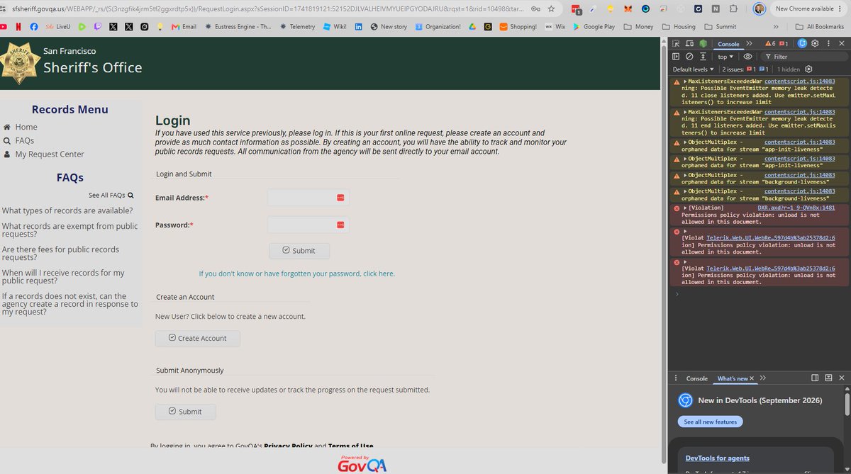 Simbuilder's tweet photo. @GovQA @SFPD is not compliant. It is broken. https://t.co/Q6bZatLjym