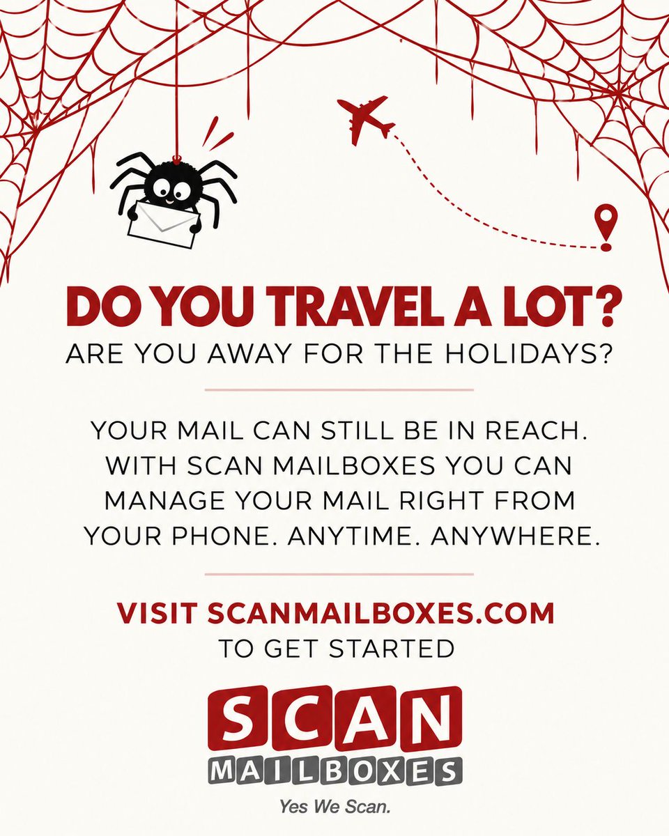 scanmailboxes's tweet photo. Do you travel a lot? Are you going away for the holidays? Visit https://t.co/1hilFq6uo2 to get started today! https://t.co/H038QT5W9a