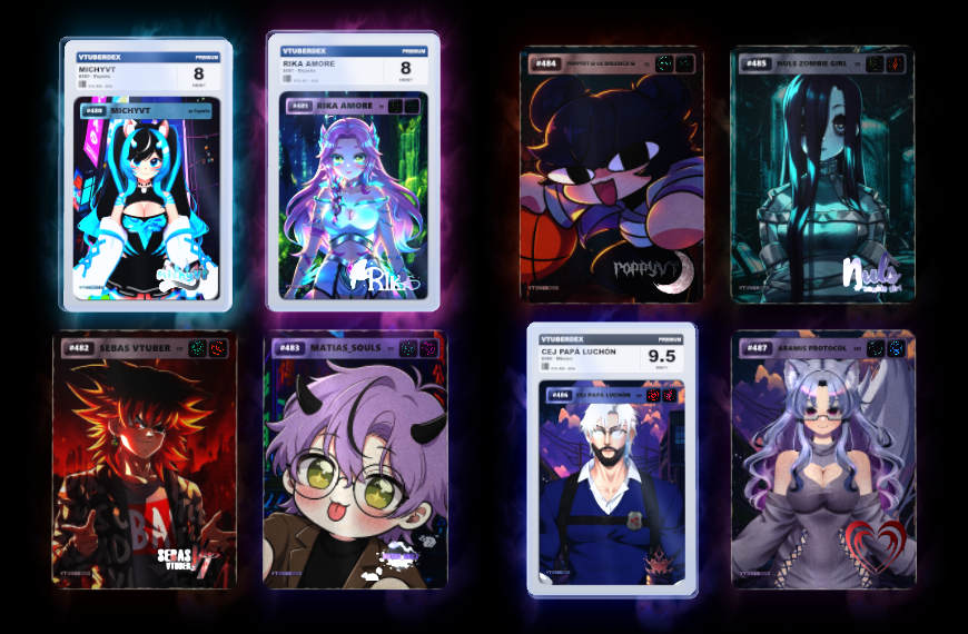 Ritcher_Code's tweet photo. Se han actualizado 32 fichas al nuevo formato de cartas de VTuberDEX.  
Los siguientes VTubers ya cuentan con este formato:

@MichyVT 
@RikaAmore 
@Sebas_Vtuber 
@matias_souls 
@PoppycmVT 
@Nuls_227 
@CEJ_PaPa_Luchon 
@ZibelineB 
@Ameliianaa_ 
@pirinolocho 
@Shaavenia 
/Galeon Inukori (Graduado)
@Doom_Jelly 
@MaiNoboshi 
@Funnystrukis 
@FabiolaArts 
@Dreamzzage 
@salvatorelerto1 
@ShantyTachyon 
@CalebotVT 
@ArthurDreamur 
@PaimaModels 
@ElHarux 
@TeruWatanabeVT 
/Madam Venom (graduada)
@ZeinPendragon 
@KrissTheWolf 
@FenicchiFenix
@Kotoko_VT 
@The_Froggyy 
@courox_takao 
@EddieCodeX 

¡Vayan a seguirlos si todavía no lo han hecho, chicos!
Y espero que les guste el nuevo formato.

Esto es: https://t.co/2t2QgCI7Nz