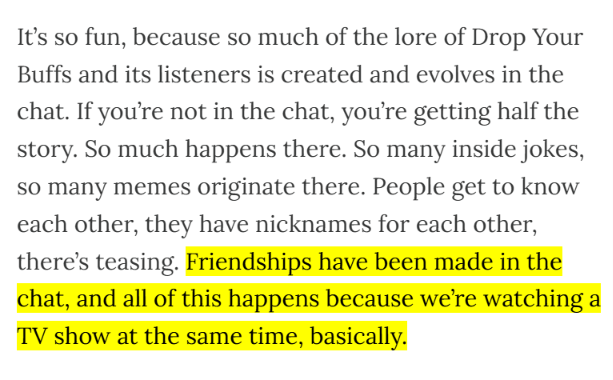 Substack's tweet photo. Sean Ross, host of pop-culture podcast Drop Your Buffs, on how Substack Chat helped him connect with his audience and make money from his creative work https://t.co/zKA1bmMJUq
