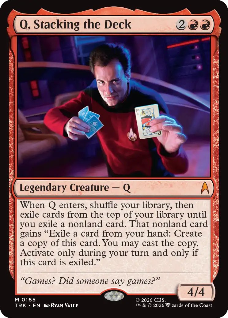 DimirUB's tweet photo. 【MTG x STAR TREK】
《札を仕込むQ》 https://t.co/7QYYbsH3An