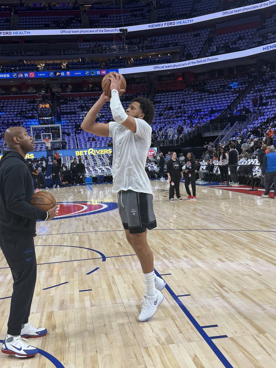 blakesilverman's tweet photo. Cade Cunningham warming up in some unreleased Caitlin 1s ahead of the Pistons’ season opener against the Celtics https://t.co/wwUiPcZqaz
