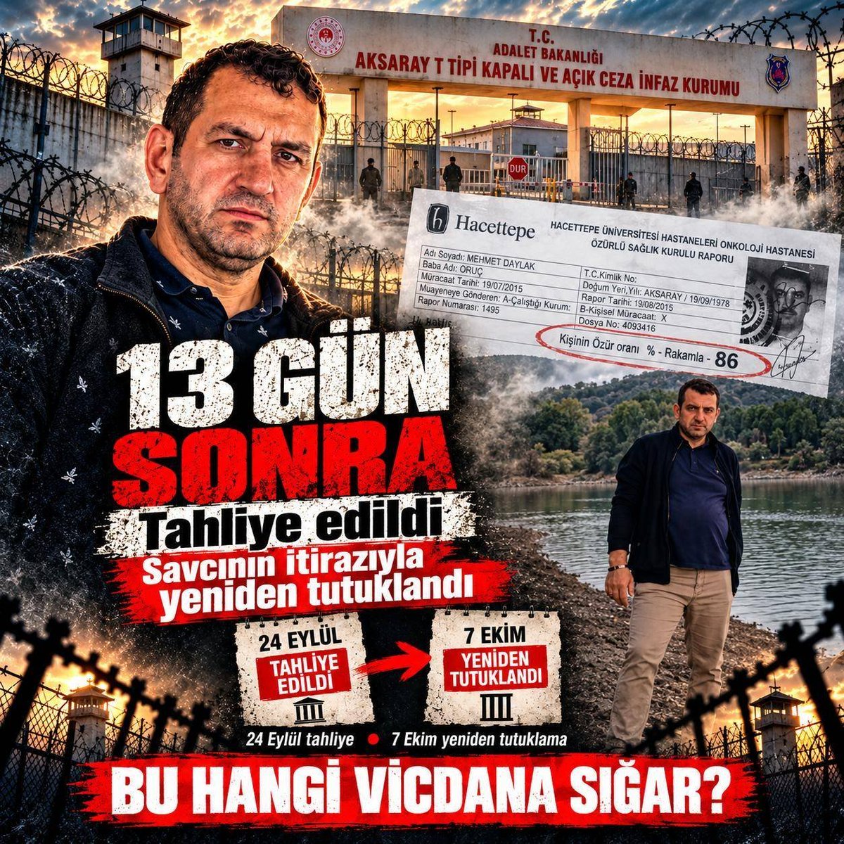 bahar_bekcisi's tweet photo. Mehmet Daylak 2017’de de tutuklandı, sağlık sorunları nedeniyle tahliye edildi. Kanserle, ağır ameliyatlarla ve kemoterapiyle mücadele etti. Savcının itirazı ile tekrar tutuklandı.Bu nasıl adalet??
@adalet_bakanlik

MehmetDaylak Yaşasın
Oğuz Aydın
#ilkvetamödePBLK #FBvSLA https://t.co/YFSXIJjKyw