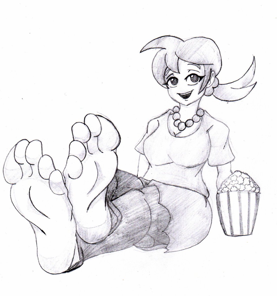 nourrulev's tweet photo. Hi          
Well...        
Inktober 2026 day twenty: Lounge.

Jaune just relaxing... watching some horror movies with popcorn... that works, right? XD 

I hope you like it ^^ https://t.co/eUx6L3MYZl