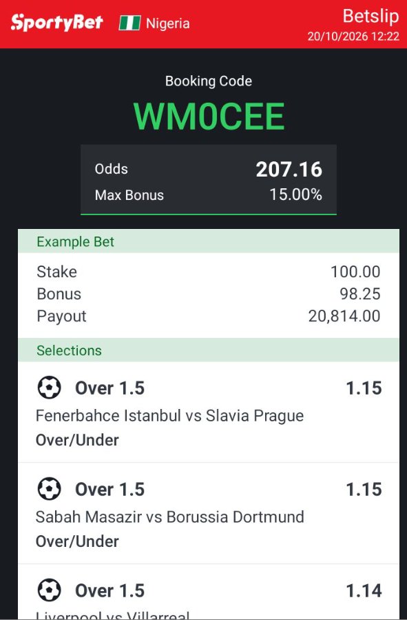 OksmithSport_01's tweet photo. FT Over 1.5/2.5 
Tuesday to Sunday games 
Get more game codes 👇
https://t.co/OdwKDf9RDL https://t.co/85ZZQ8SSDG