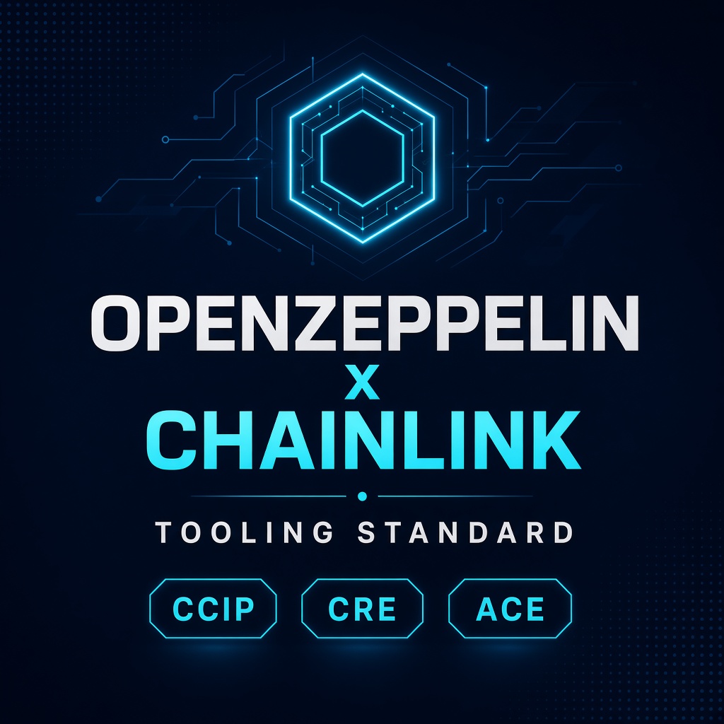 DiegoKalcha's tweet photo. OpenZeppelin (S&amp;P-bound) just embedded Chainlink into the tools institutions already use.
CCIP + CRE + ACE — behind $38T+ in transferred value.

@chainlink @OpenZeppelin @CL_Community https://t.co/ImfbkVvDR3