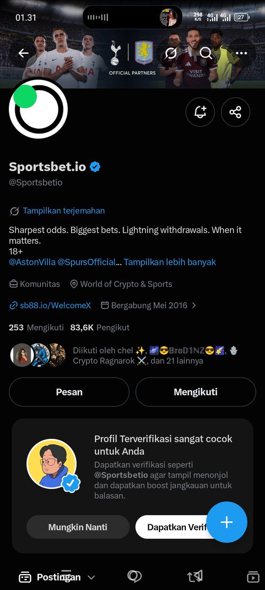 Jemngerd's tweet photo. @NiraCryptoX @Sportsbetio Thank you https://t.co/WdpJpzGgcF