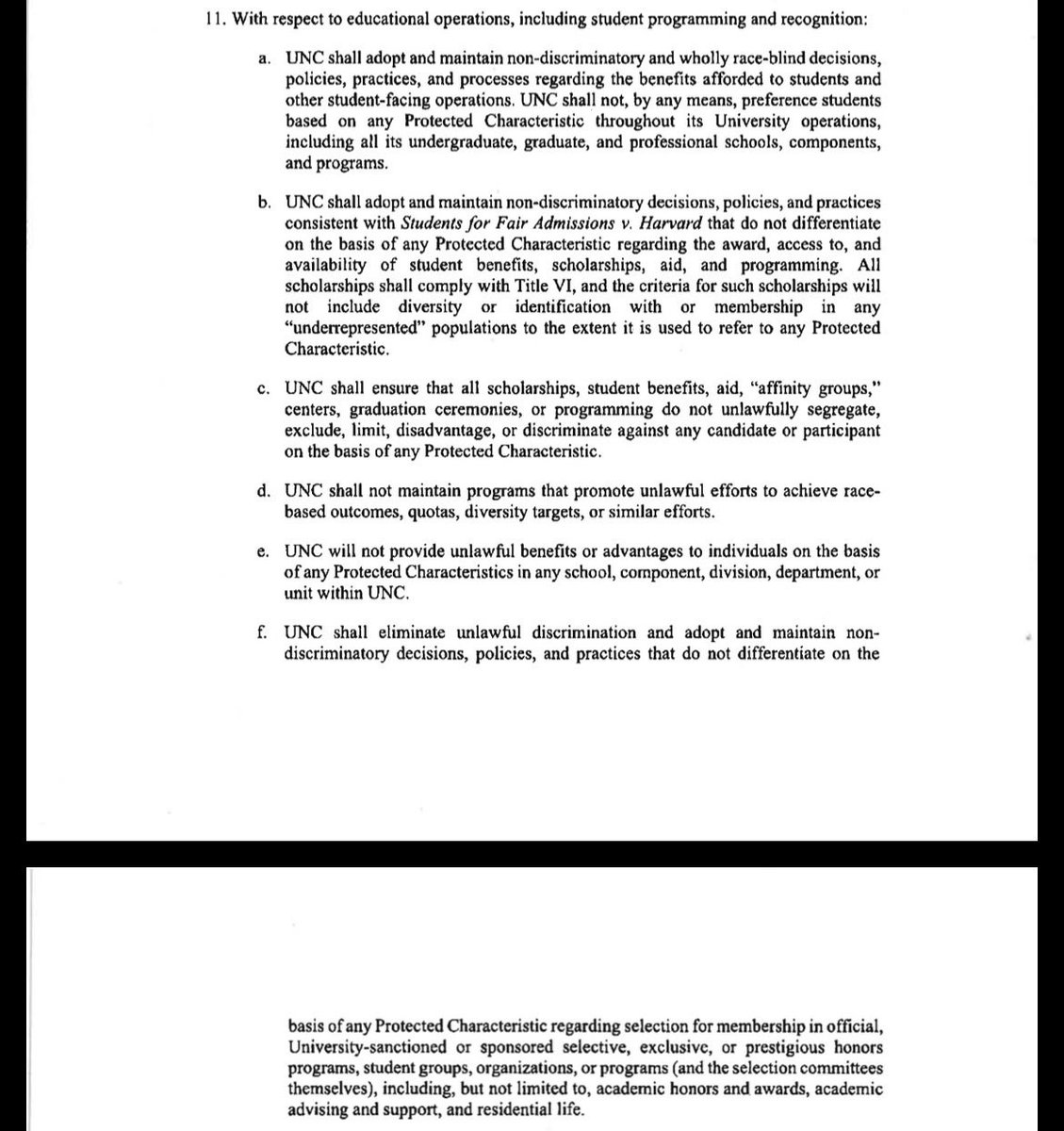 neetu_arnold's tweet photo. 🧵UNC-Chapel Hill reaches a sweeping Civil Rights settlement w/the Trump admin

On admissions &amp; educational programs, UNC must:

-Eliminate racial proxies

-Stop considering race in recruitment programs https://t.co/atm52p7duM