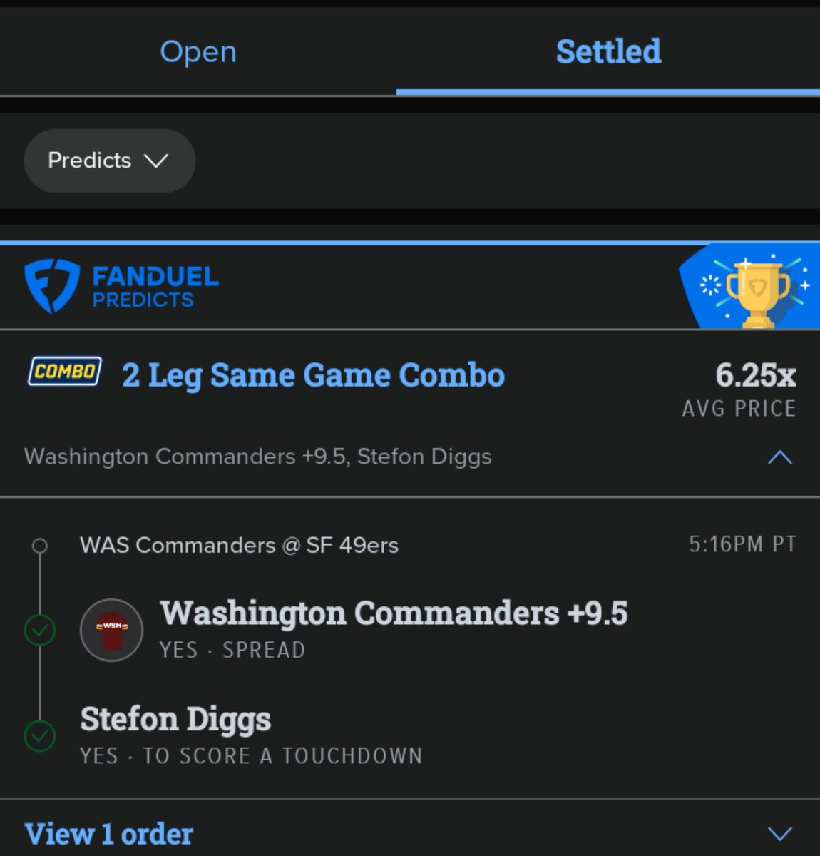 wakeandbake775's tweet photo. 2 outta 3 hit yesterday but it shoulda been 3 outta 3 but @FanDuelSports didn't compensate me for Terrys 1st qt injury.  #SportsBettingX #fanduel #NFLBets https://t.co/pcAh2JyHAq